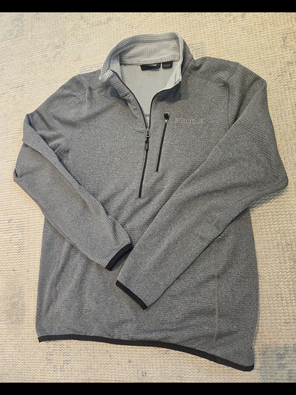 Marmot Gray Quarter-Zip Fleece Pullover Grey - Men's Med